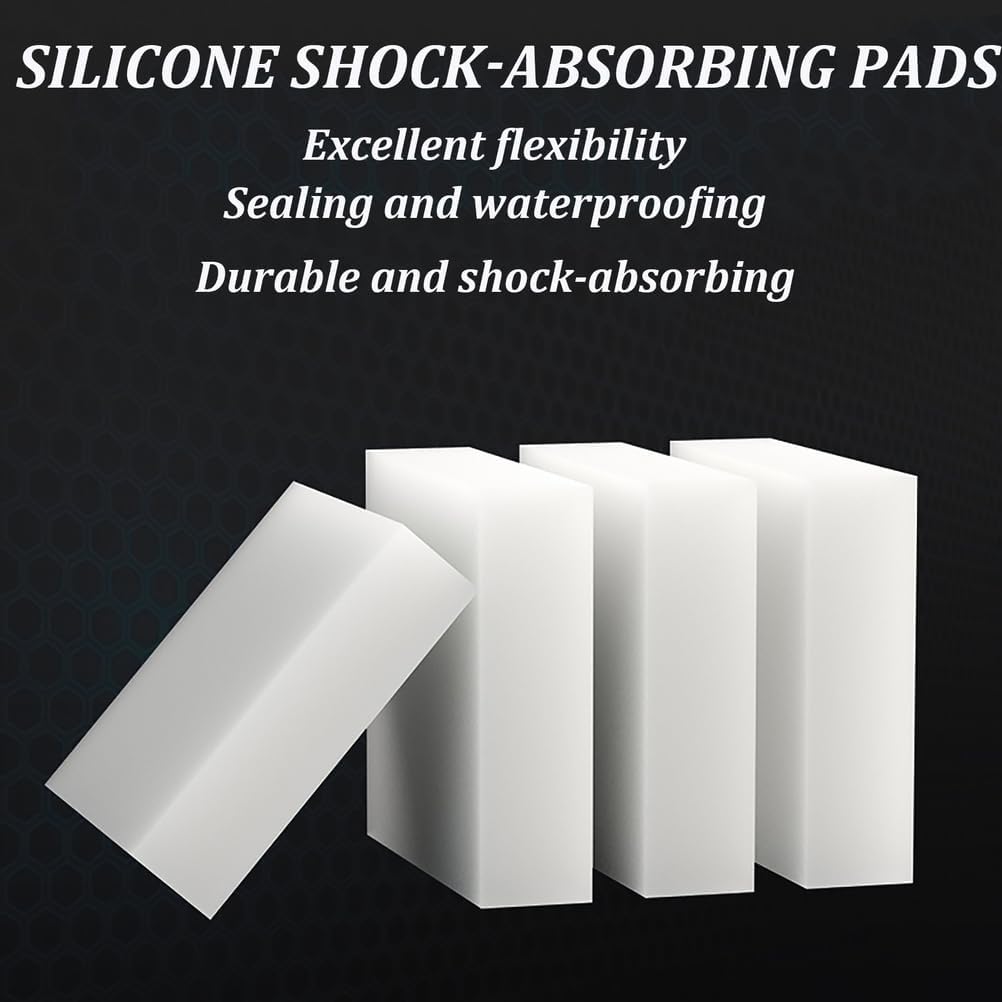 COYOUCO 12Mm-50Mm Thick Silicone Non-Slip Sealing Pad, 250Mm×250Mm White Rubber Pad for Furniture, Electronics, DIY Projects 2 Pieces,45mm