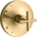 KOHLER K-TS14423-3-2MB Purist Rite-Temp Valve Trim with Cross Handle, Faceplate with Handle, Trim Only, Valve Required, Vibrant Brushed Moderne Brass