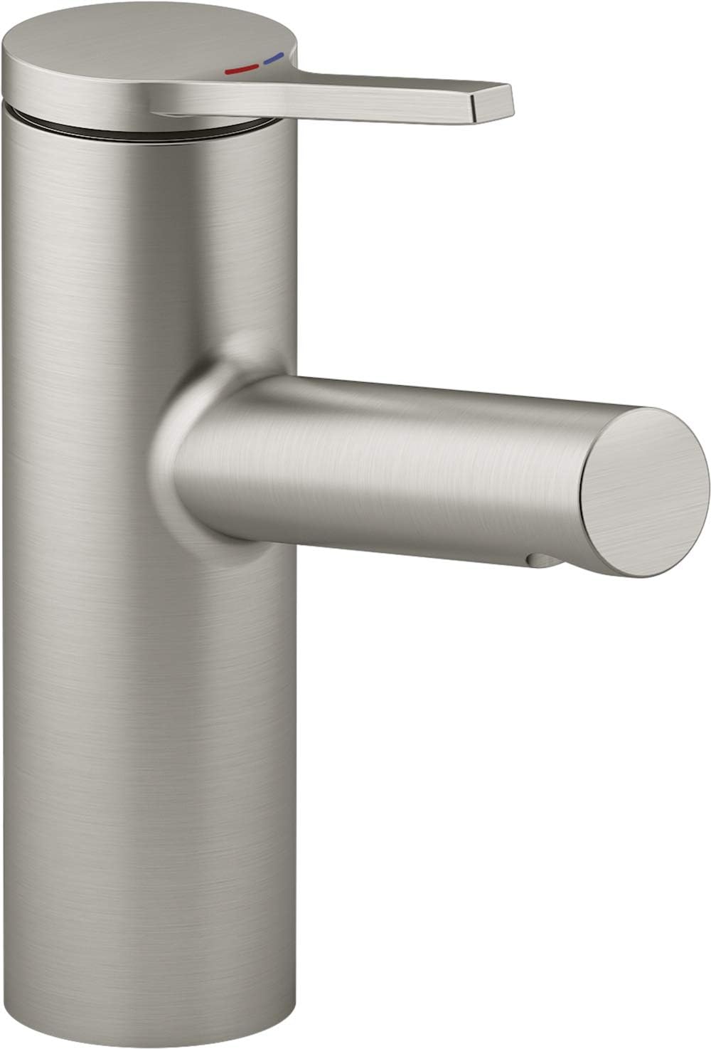 KOHLER K-99492-4-BN Elate Single-Handle Bathroom Sink Faucet, Pop-Up Drain, 0.5 GPM, Single Lever Handle, Sleek Design, Vibrant Brushed Nickel