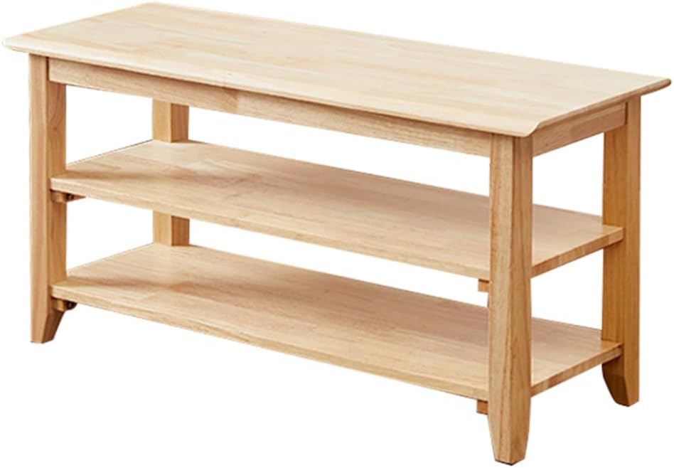 XKZG Storage Bench Wooden Shoe Rack Bench Simple Style Wood Entryway Bench (Natural,31.5')