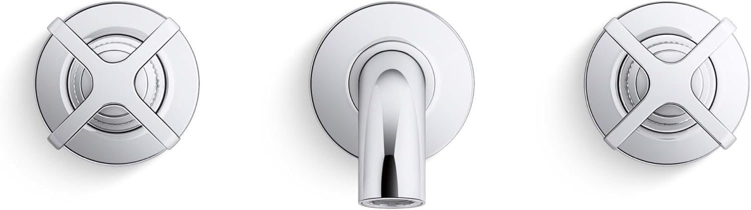 Kohler KT35909-3-BN Castia by Studio McGee 1.2 GPM Wall Mounted Widespread Bathroom Faucet Vibrant Brushed Nickel
