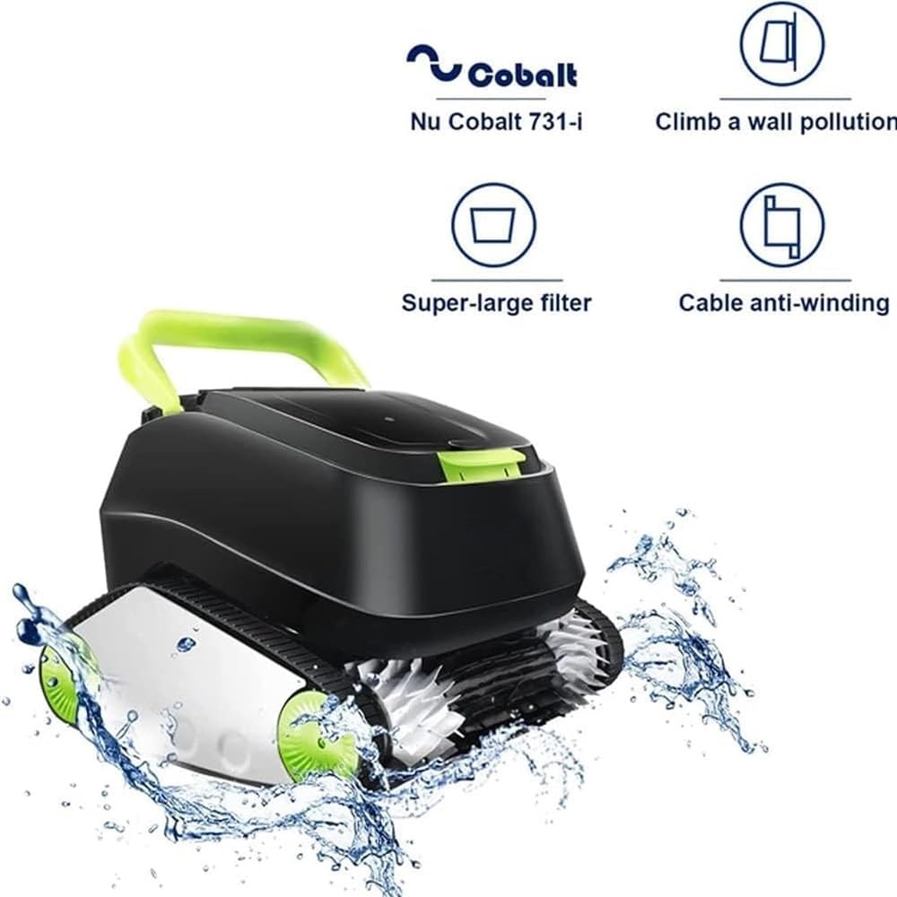 Cordless Robotic Pool Cleaner, Swimming Pool Sewage Suction Robot, Swimming Pool Fish Pond Cleaning Treatment Equipment with 180 Mins Running Time, for Above-Ground Pools Up to 24 * 12 m