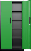 Bonusall 72' Metal Garage Storage Cabinet, 2 Locking Doors & 4 Adjustable Shelves Tall Storage, Heavy Duty Steel Tool Cabinet for Home, Office, Warehouse, School (Black Green)