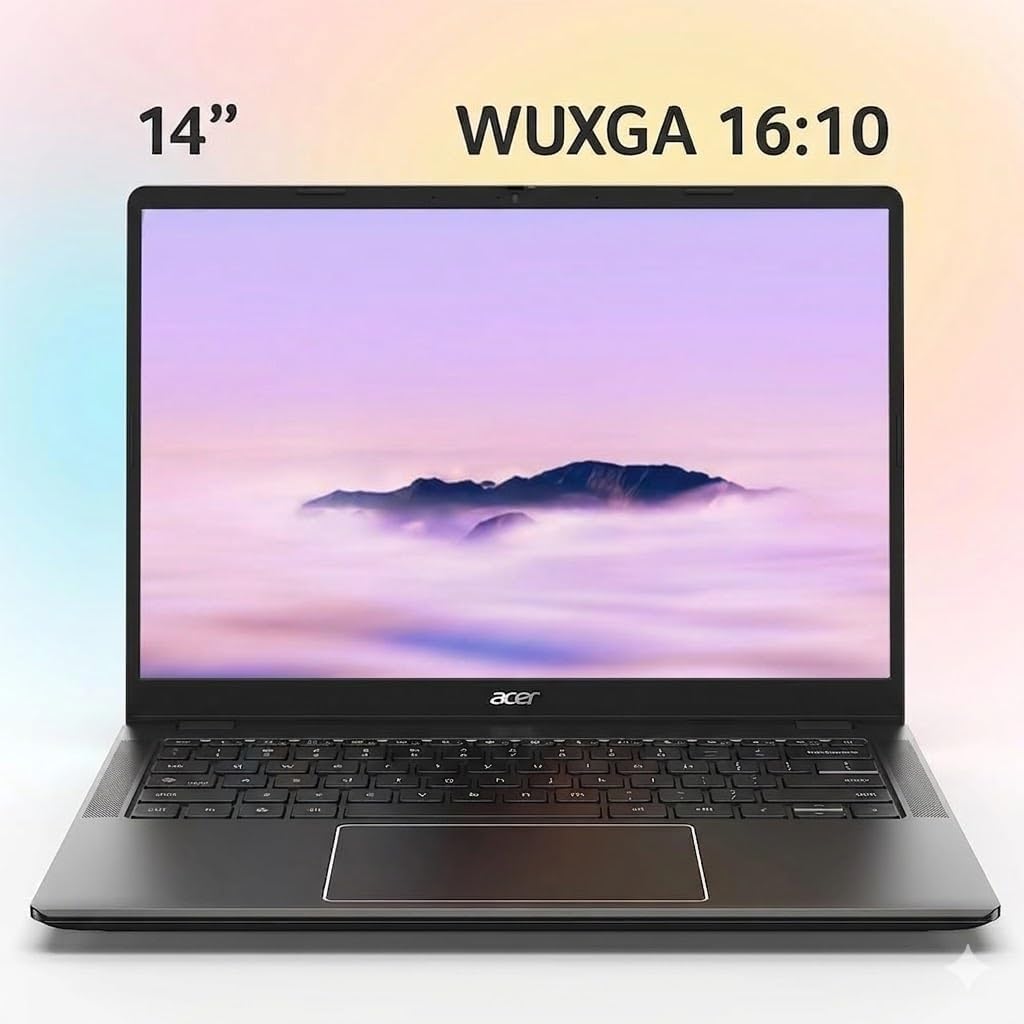Acer Chromebook Plus 514 Laptop (14' FHD+ Touchscreen, Intel 8-Core i3-N355, 8GB RAM, 512GB SSD) Education, K12, Students & Business, 1080p Webcam, Backlit KB, Lightweight, Google AI, Chrome OS