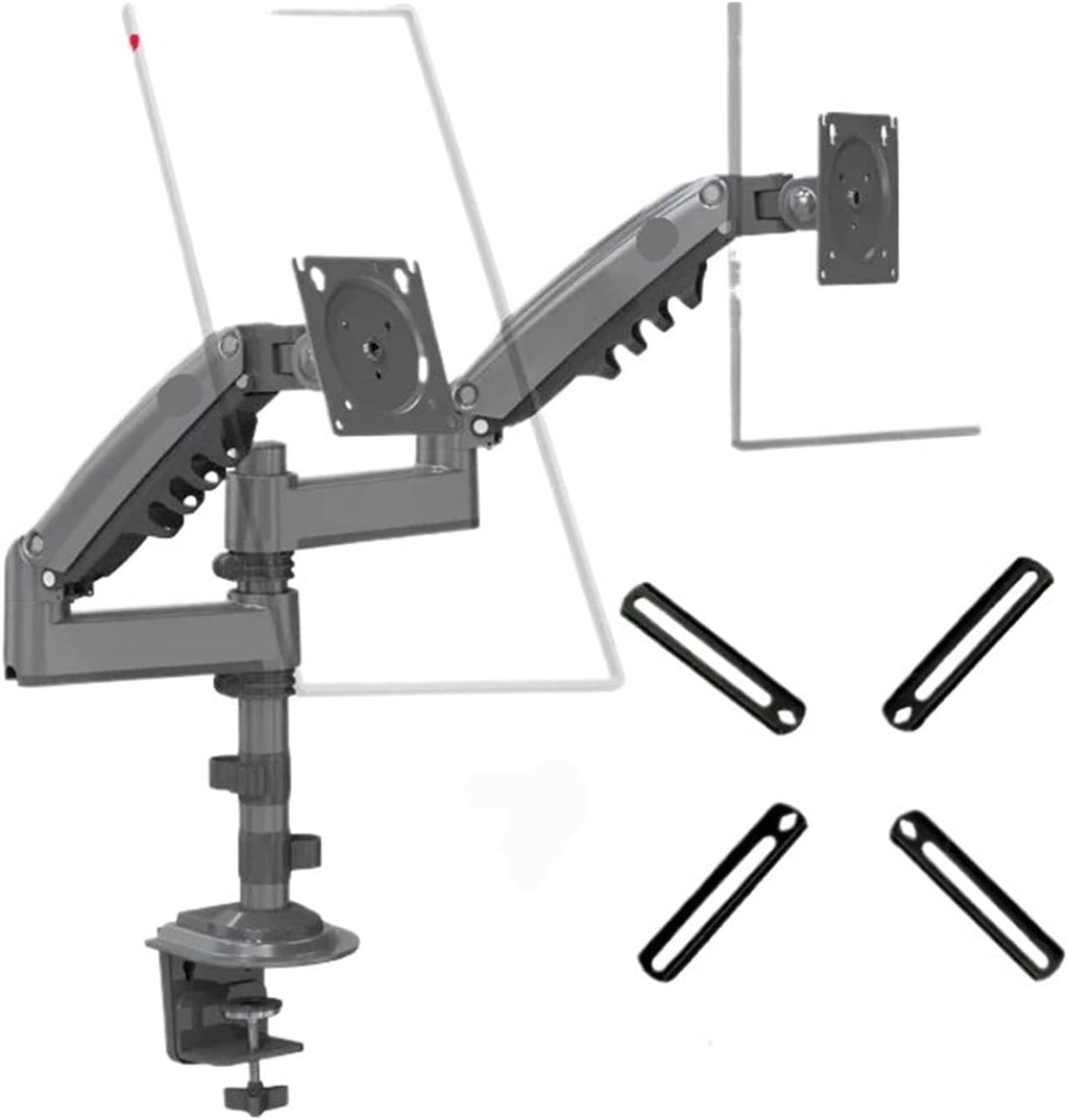 H180 17'-27' 22'-32' Dual Monitor Table Stand Gas Spring Full Motion LCD TV Stand 2-9 kg 2-12 kg Double Arm Clamp Stand(2-9kg VESA 50X50)