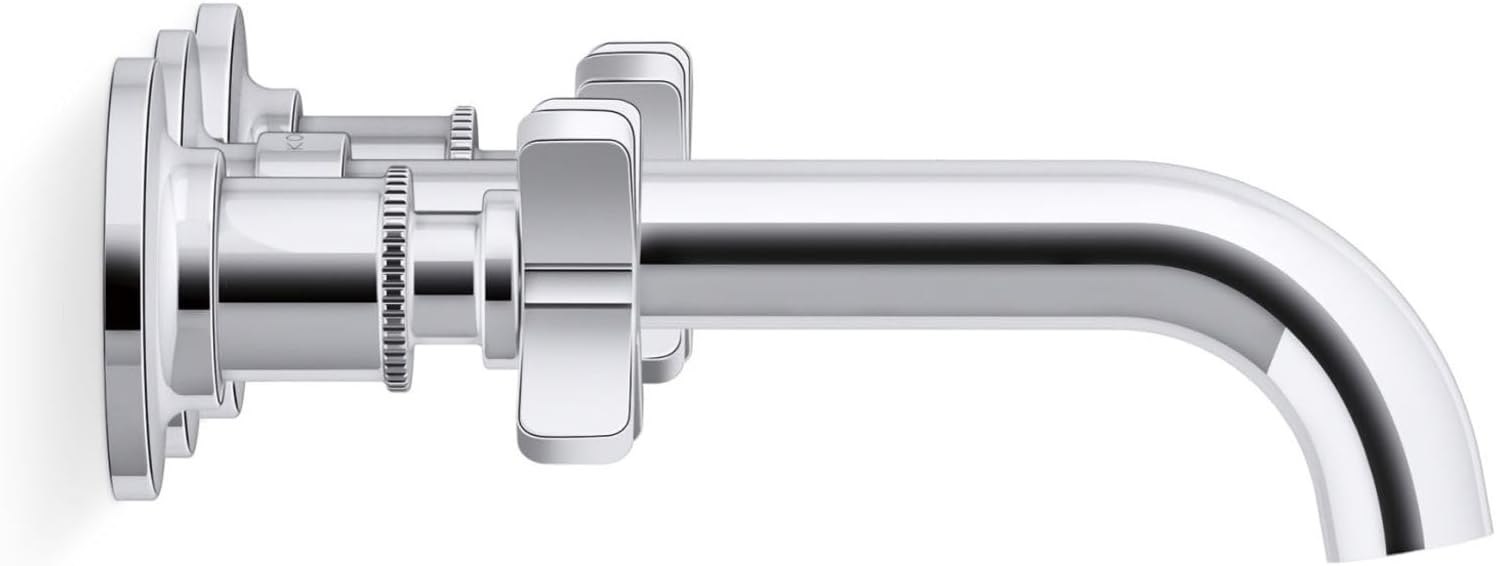 Kohler KT35909-3-BN Castia by Studio McGee 1.2 GPM Wall Mounted Widespread Bathroom Faucet Vibrant Brushed Nickel