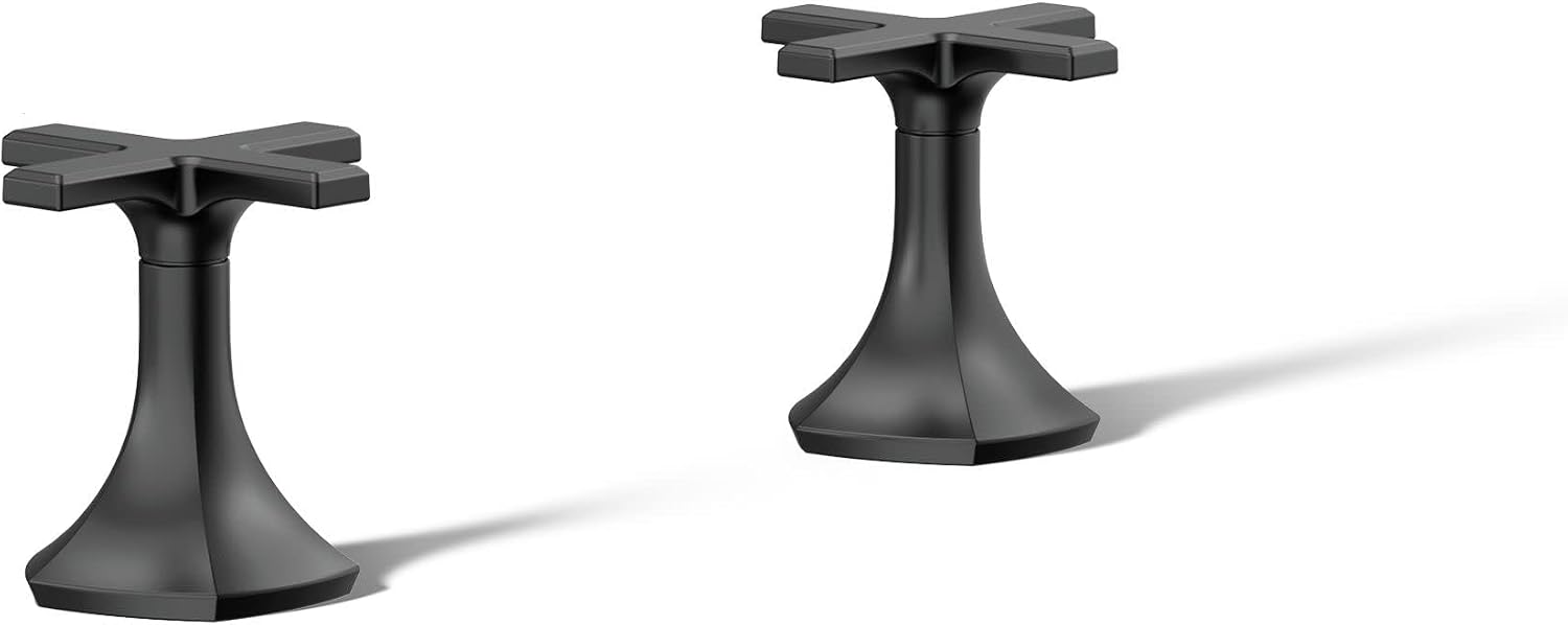 Kohler 27010-3-BL OCCASION™ Cross bathroom sink faucet handles, Matte Black