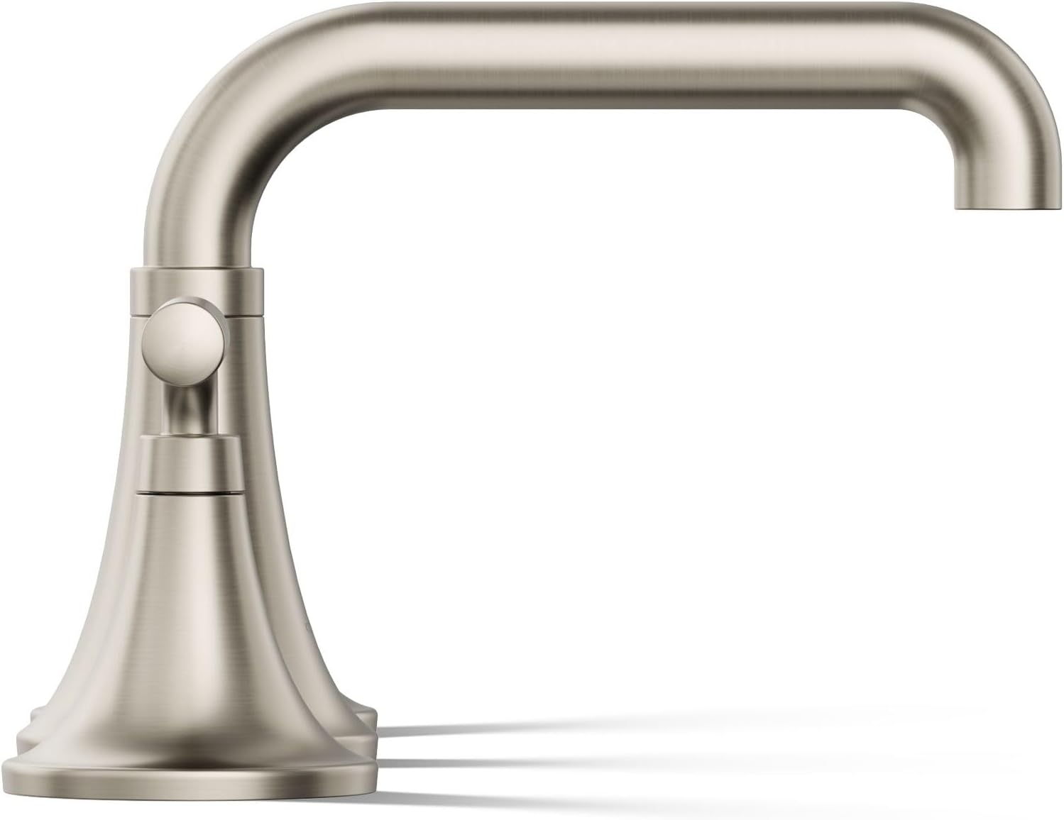 KOHLER K-27416-4-BN Tone™ Widespread Bathroom Sink Faucet, 3-Hole, Widespread Bathroom Faucets with Two Lever Handles and Clicker Drain, 1.2 GPM, Vibrant Brushed Nickel