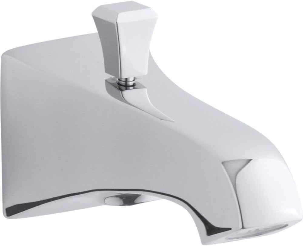Kohler 496-V-CP Memoirs® Stately Wall-Mount Bath spout with Deco Design and Diverter, Polished Chrome