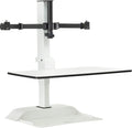 Safco Products 2193WH Soar by Safco Electric Sit, Stand Desk Converter, Dual Monitor Mount, White