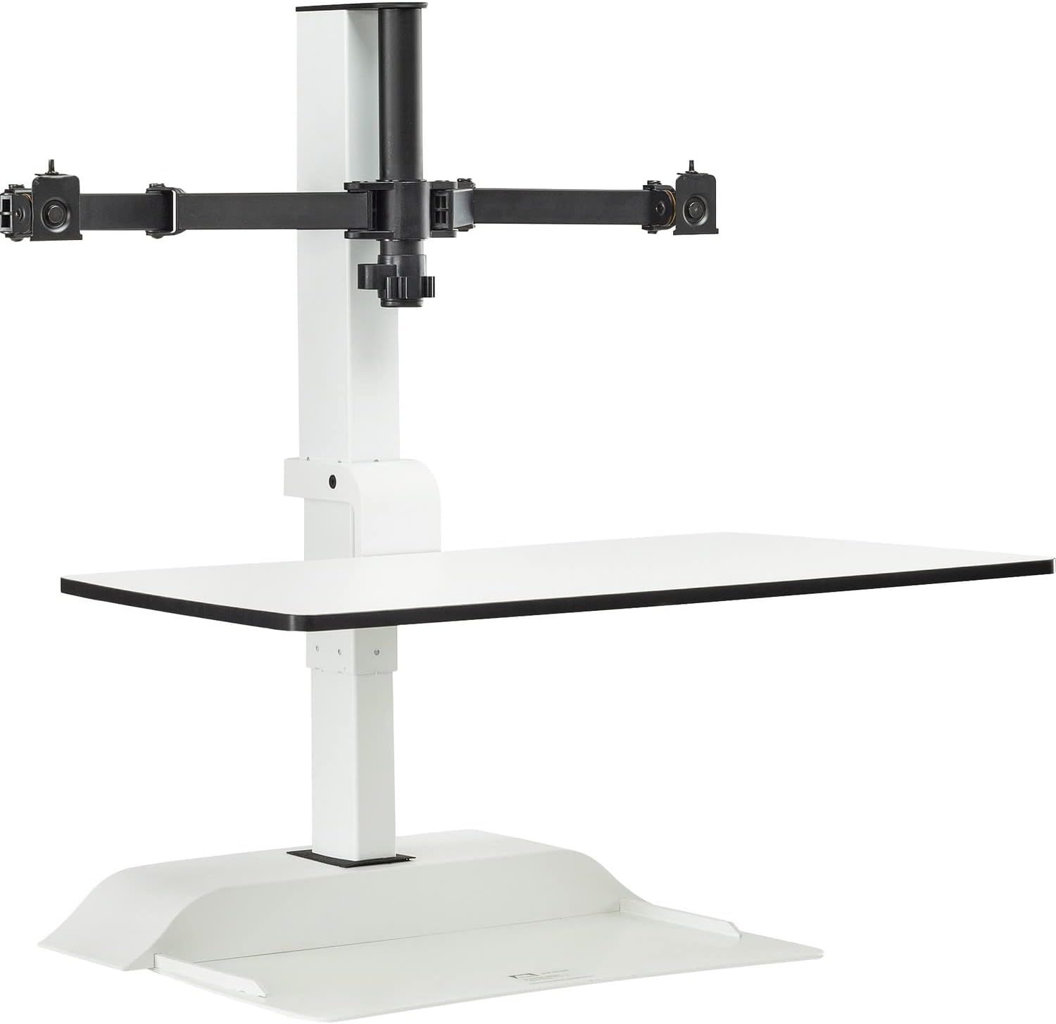 Safco Products 2193WH Soar by Safco Electric Sit, Stand Desk Converter, Dual Monitor Mount, White