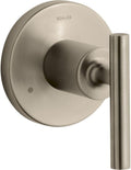 KOHLER K-T14491-4-BV Purist Transfer Valve Trim with Lever Handle, Valve Not Included, Vibrant Brushed Bronze