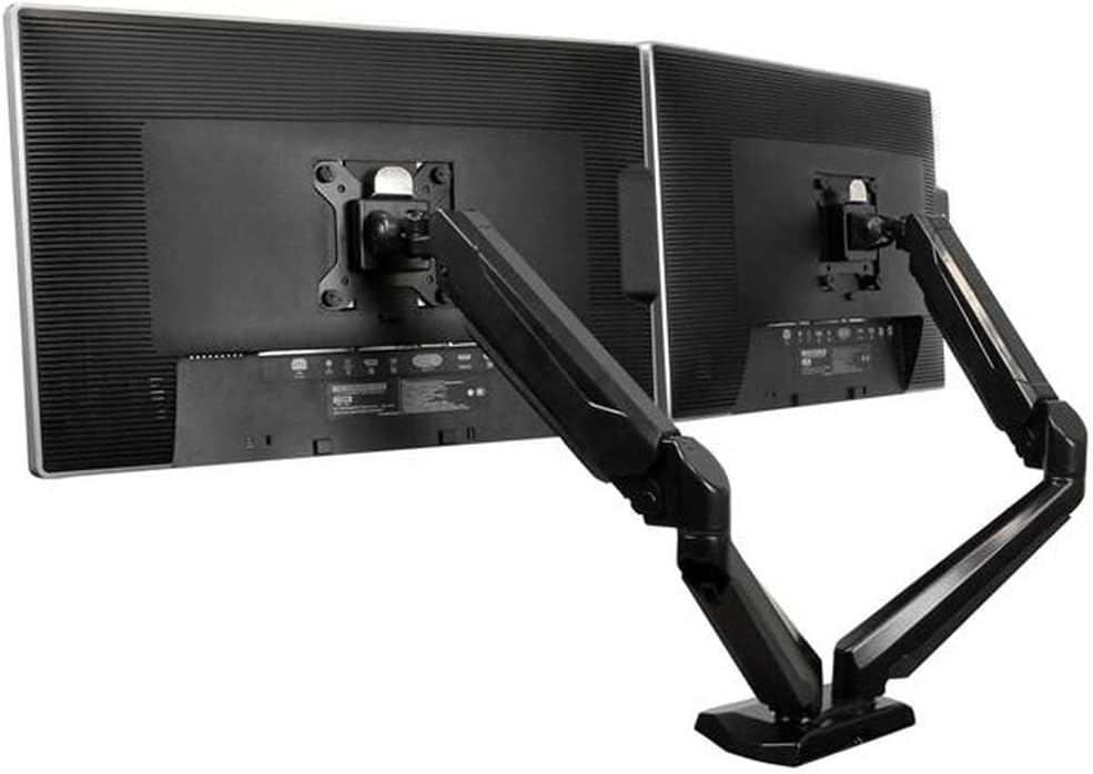 StarTech.com Desk Mount Dual Monitor Arm with USB/Audio, Desk Clamp Ergonomic VESA Mount for up to 32' (17.6lb/8kg) Displays