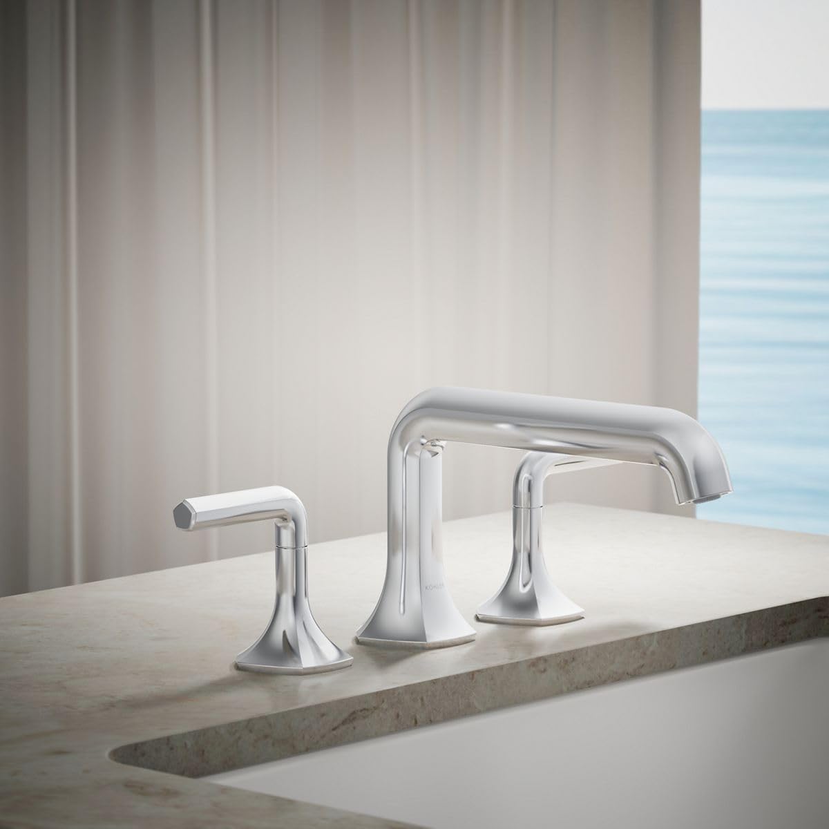 Kohler 27017-CP Occasion™ Deck-Mount Bath spout with Straight Design, Polished Chrome