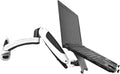Laptop Wall Mount, Adjustable Laptop Holder, Vented Cooling Platform, with Pneumatic Extended Arm - Height Adjustable, Holds Up to 7KG, Fits 10 to 17 Inch Screen, White