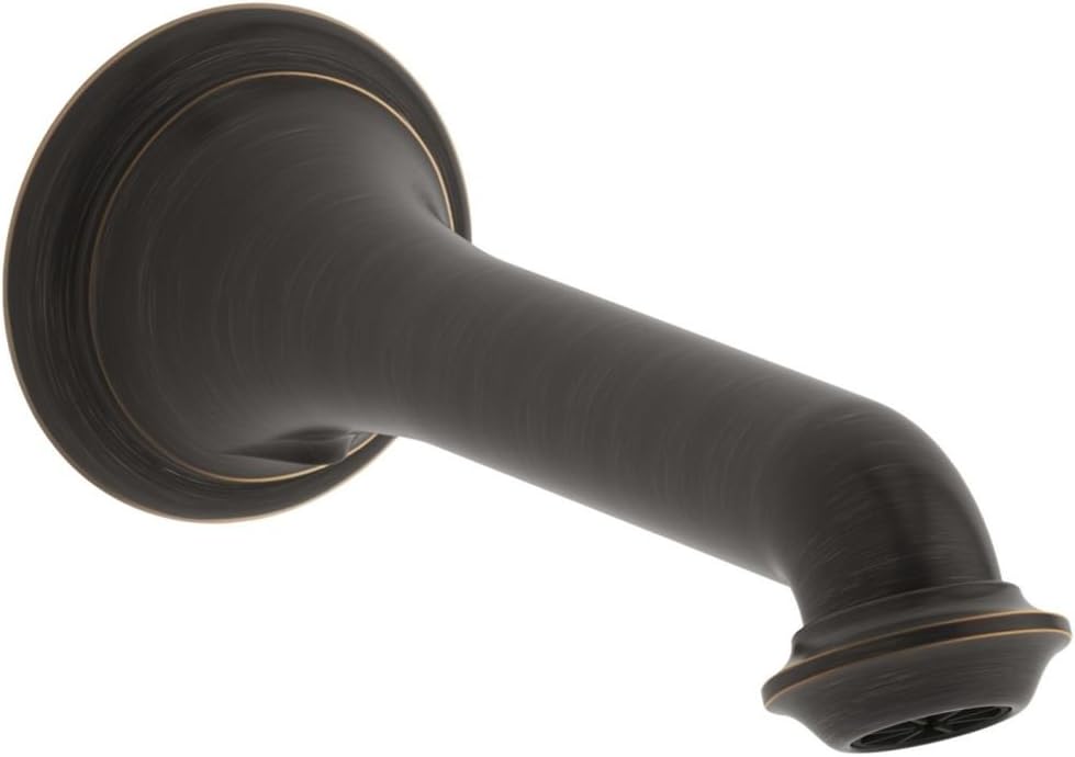 Kohler K-72792-2BZ Artifacts Wall-Mount Bath Spout with Turned Design, Less Handles, Oil-Rubbed Bronze
