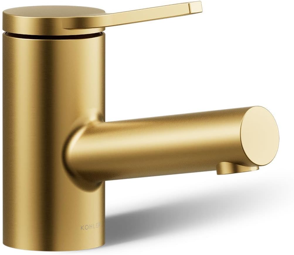 Kohler K-33590-4-2MB Elate® Short Single-Handle Bathroom Sink Faucet, Bathroom Faucets, 1.2 GPM, Vibrant Brushed Moderne Brass