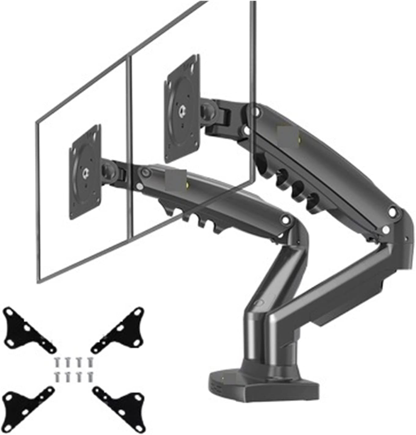F160 Support USB3.0 27' 2-9KG Double Monitor Stand for No Hole Air Press Gas Strut Tv Mount Dual Sreen 360 Rotate Desktop(with Adaptor)
