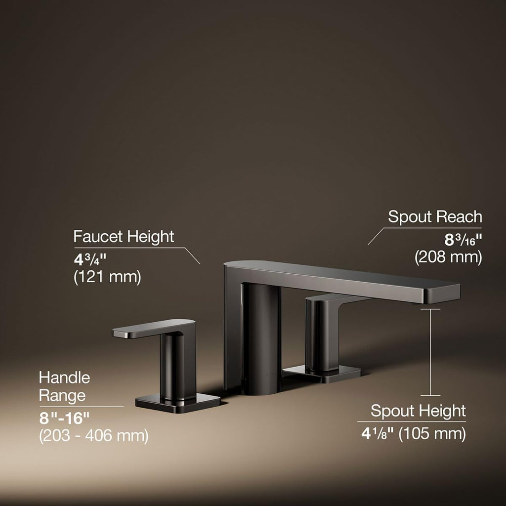 Kohler 27121-4-TT Parallel® Two-Handle Deck-Mount Bath Faucet, Vibrant Titanium