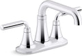 KOHLER K-27414-4K-CP Tone™ Centerset Bathroom Sink Faucet, Clicker Drain, Bathroom Faucets, 1.0 GPM, Polished Chrome