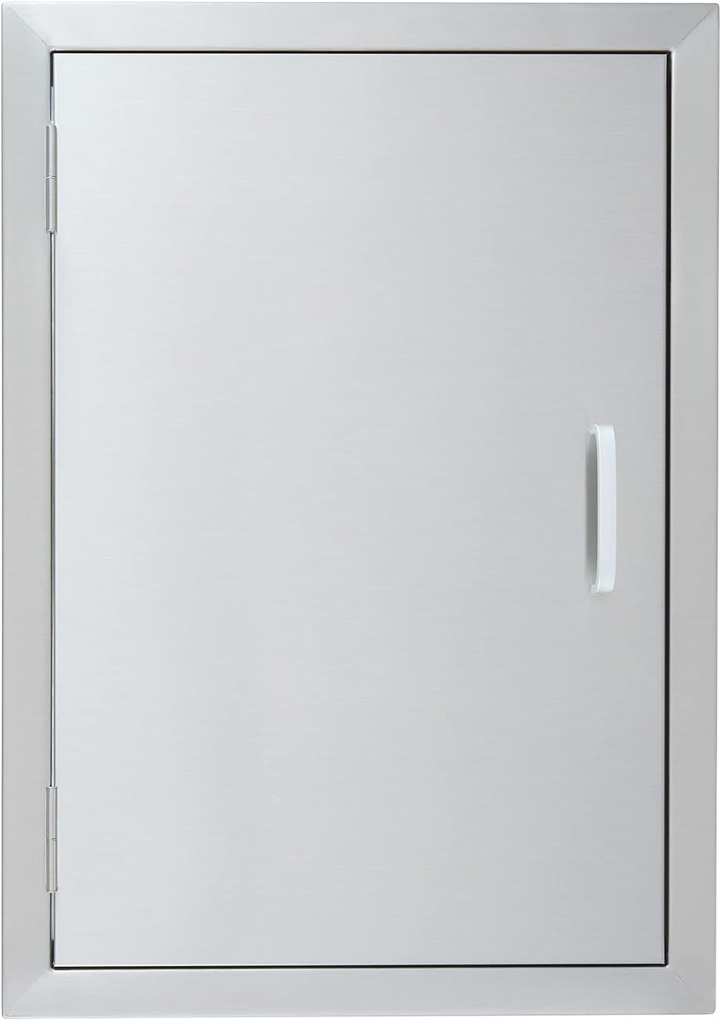 CO-Z Outdoor Kitchen Doors, Weatherproof 304 Stainless Steel Built in Single Access Doors for Outside Kitchen Commercial Grilling Grill BBQ Island Barbeque Station Storage Cabinet (17' x 24')