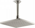 KOHLER 45200-BN Contemporary Square Rainhead with Katalyst Air-Induction Spray, 2.0 GPM, 8-Inch, Vibrant Brushed Nickel