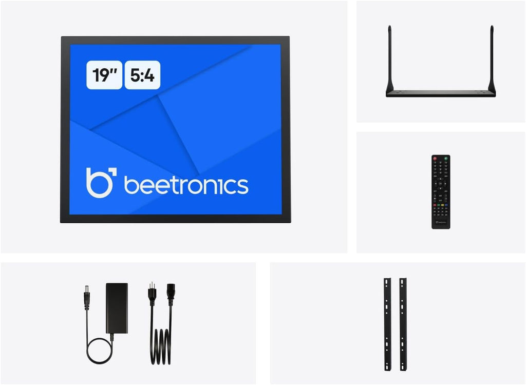 Beetronics 19-Inch Full HD IPS Monitor - Professional Industrial-Grade Display | HDMI, VGA, BNC, RCA Inputs | Durable Metal Housing, Matte Screen, 5:4 Aspect Ratio, Wide Viewing Angle - 19VG7M