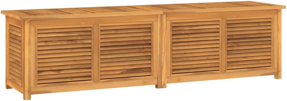 vidaXL Solid Teak Wood Patio Storage Box - Ample Storage Space, Water- Lining, Easy Assembly, Stylish and Durable