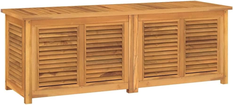 vidaXL Garden Storage Box Teak brown Solid teak wood with water-based finish