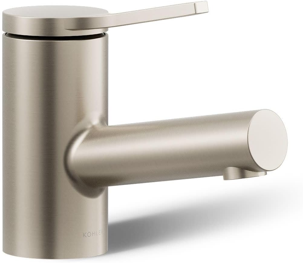Kohler K-33590-4-BN Elate® Short Single-Handle Bathroom Sink Faucet, Bathroom Faucets, 1.2 GPM, Vibrant Brushed Nickel