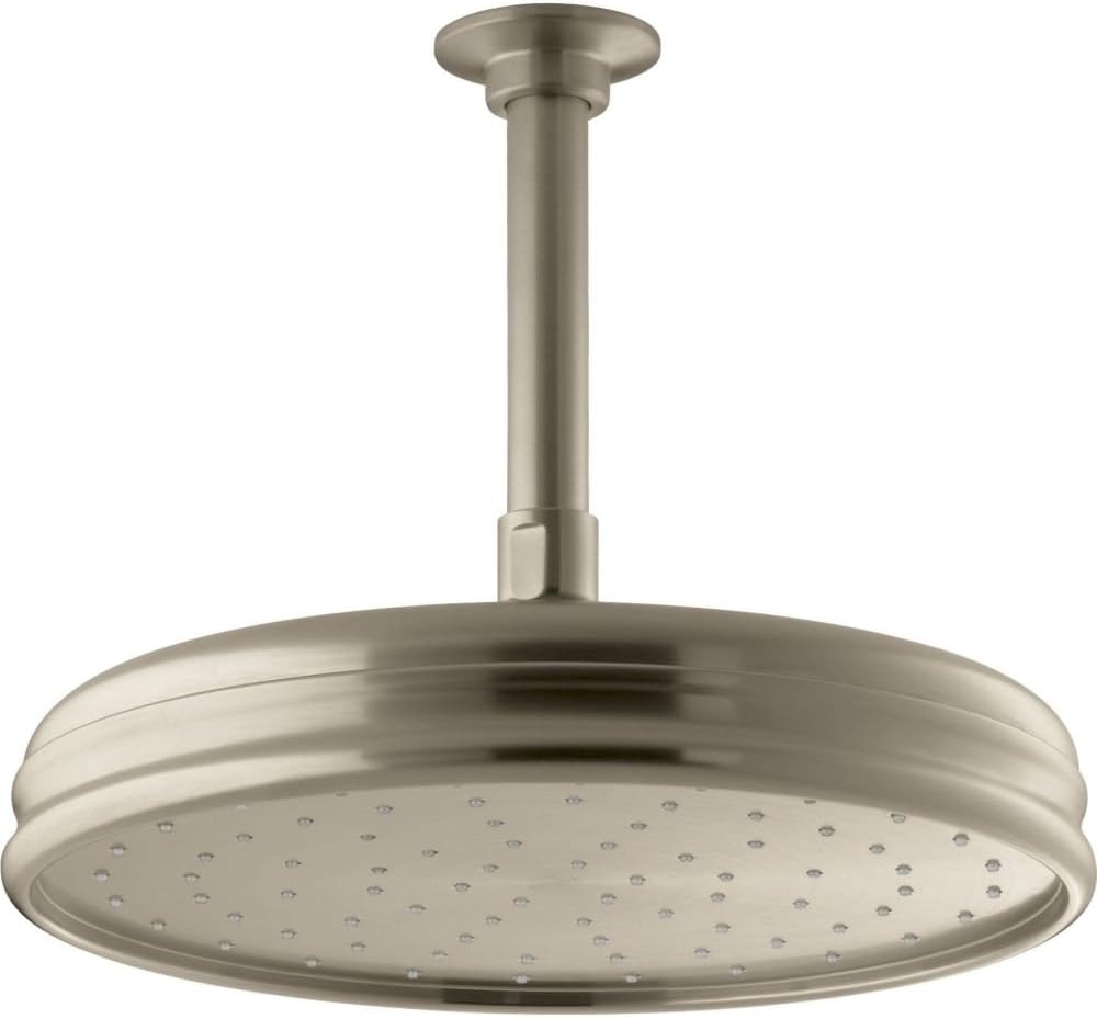 Kohler 13693-BV Traditional 10' single-function rainhead, 2.5 gpm, Vibrant Brushed Bronze