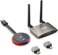 TIMBOOTECH HDMI Wireless Transmitter and Receiver 4K, Dual Screens HDMI & VGA Live Casting 5G Video/Audio for Laptop, Cable Box, Camera, Blu-ray, Phone, Netfix to Monitor, Projector, HDTV 165FT/50M