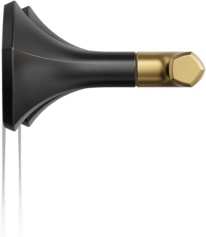 KOHLER T27013-4-BMB Occasion Wall-Mount Bathroom Sink Faucet Lever Handle Trim in Matte Black with Moderne Brass