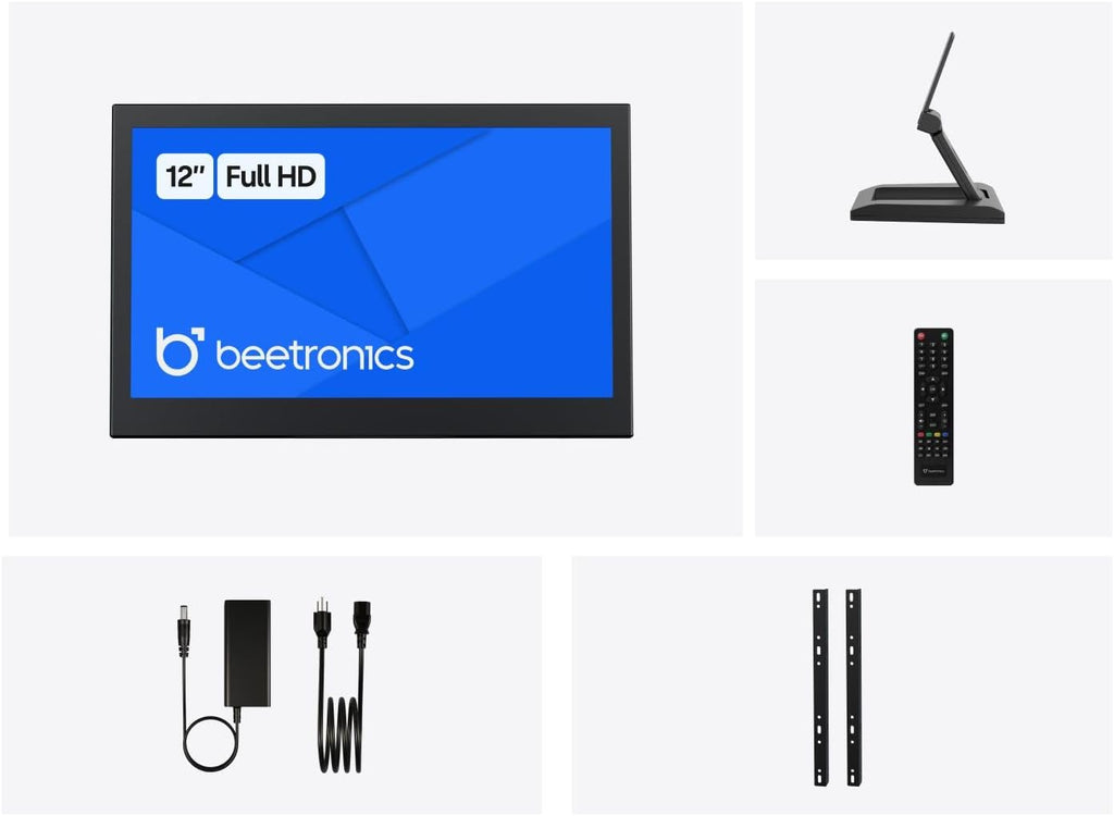 Beetronics 12-Inch Full HD IPS Monitor - Professional Industrial-Grade Display | HDMI, VGA, BNC, RCA Inputs | Durable Metal Housing, Matte Screen, 24/7 Continuous Operation, Wide Viewing Angle, 12HD7M