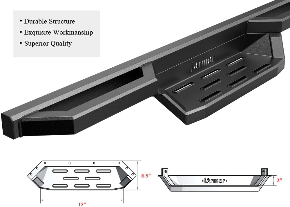 APS Stainless Steel 6.5in Nerf Bars Pocket Steps Square Tube Rocker Guards Compatible with Tacoma Xtra Cab 95-04