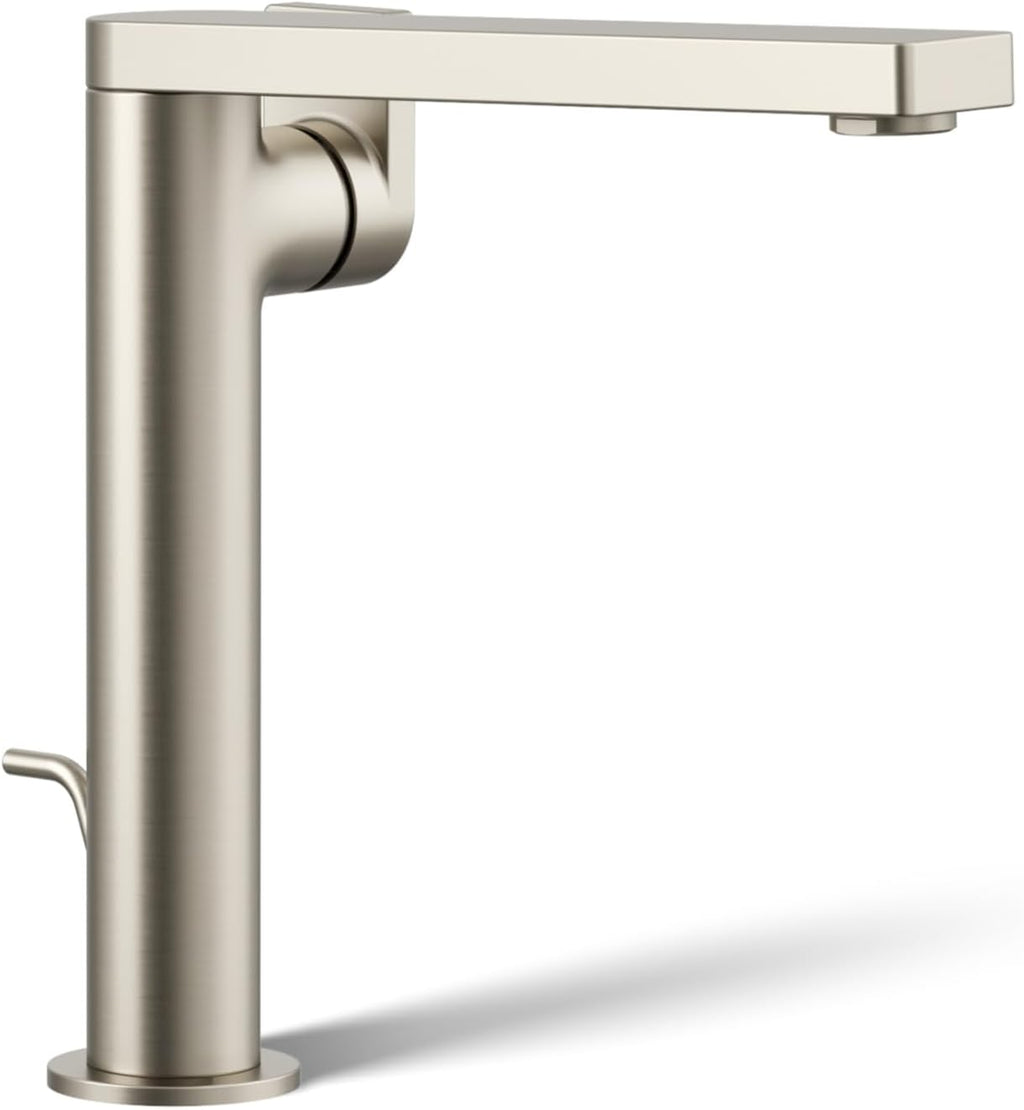 Kohler 73168-4-BN Composed® Tall Single-Handle Bathroom Sink Faucet with Lever Handle, 1.2 gpm, Vibrant Brushed Nickel
