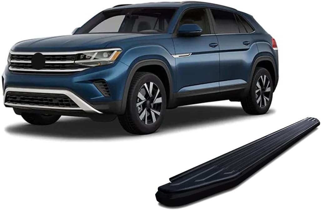 Black Horse PEERLESS Running Boards Black Compatible with 2018-2024 Volkswagen Atlas-PR-W2076BK