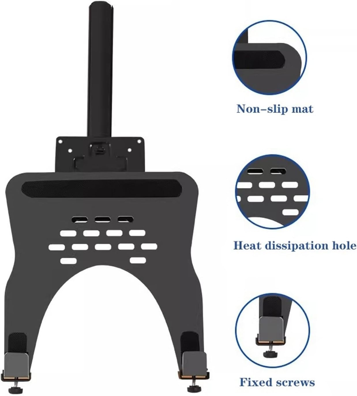 Adjustable Gas Spring Arm Monitor Stand with Laptop Tray for 17' 30' Screens Holds 4.4 19.8lbs Mount for Desk 2 in 1 Design Compatible with 10' 16' Laptops