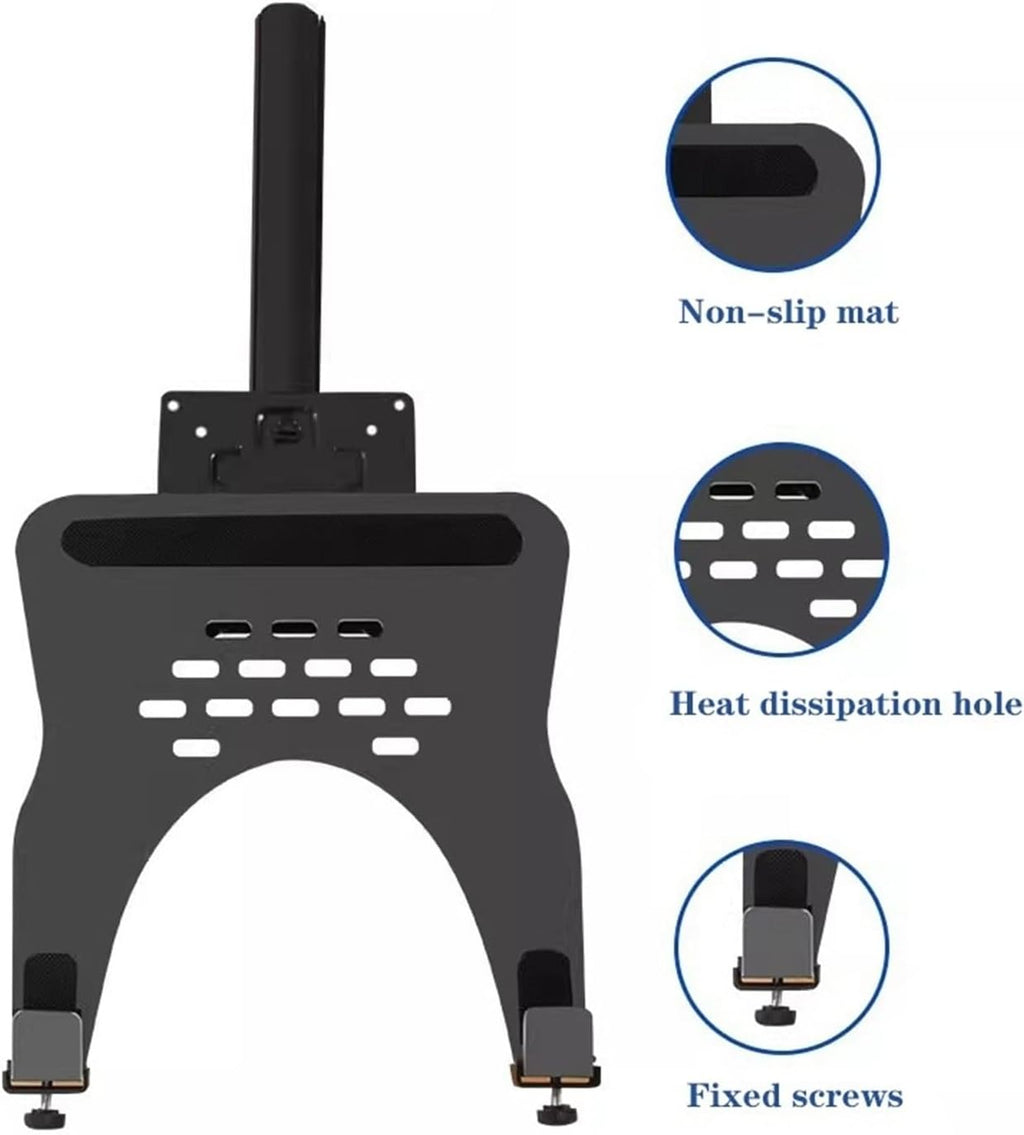 Adjustable Gas Spring Monitor Arm Mount for Desk Holds 4.4 19.8lbs 2 in 1 Single Monitor Desk Mount with Tray for 17' 30' Screens or 10' 16' Laptops
