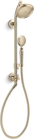 KOHLER 76472-G-AF Hydrorail-S Shower Column Kit With Artifacts 1.75 Gpm, Vibrant French Gold