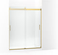 KOHLER Levity Sliding shower door, 74-in H x 56-5/8-59-5/8-in W, with 1/4-in thick Crystal Clear glass