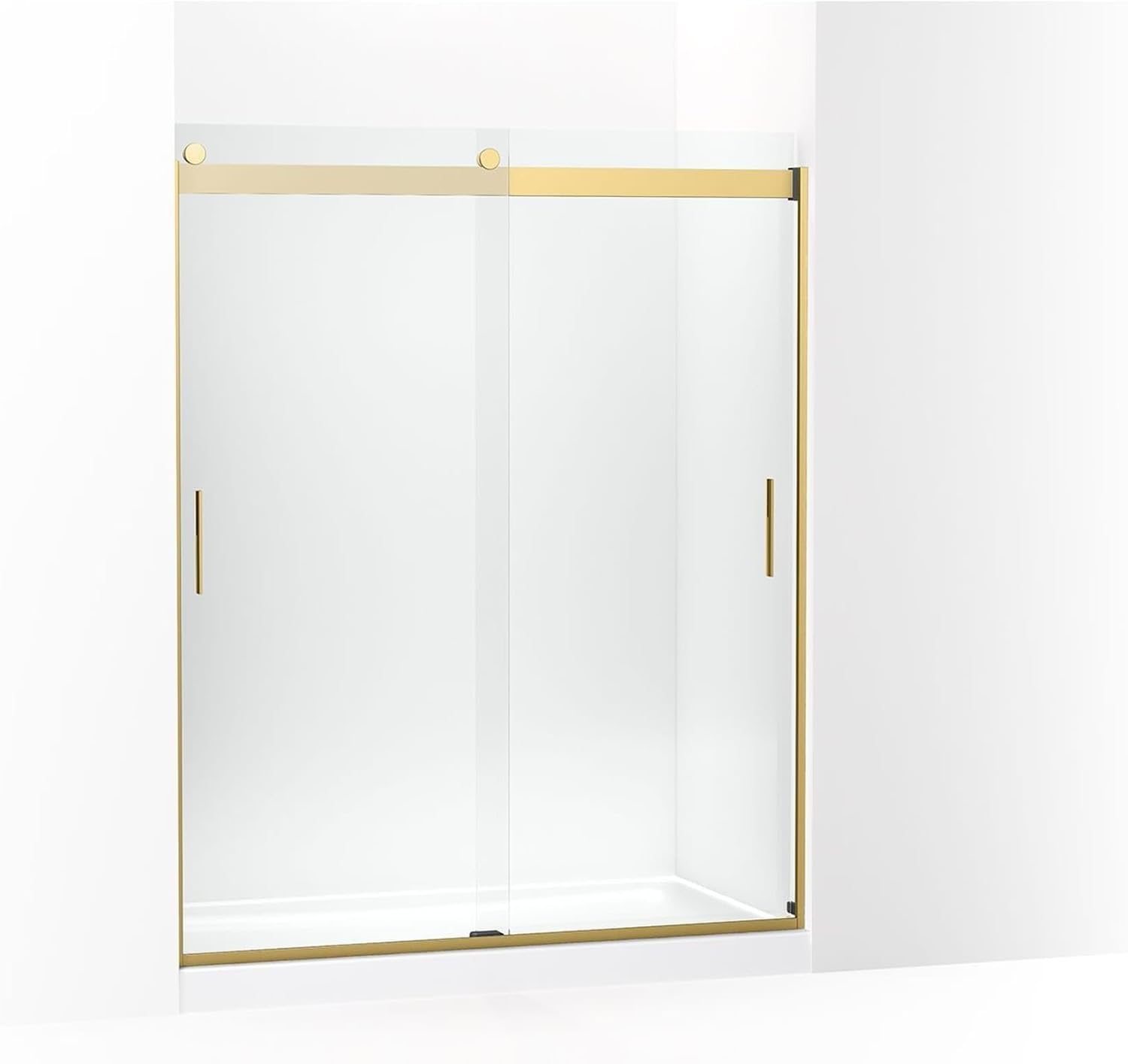 KOHLER Levity Sliding shower door, 74-in H x 56-5/8-59-5/8-in W, with 1/4-in thick Crystal Clear glass
