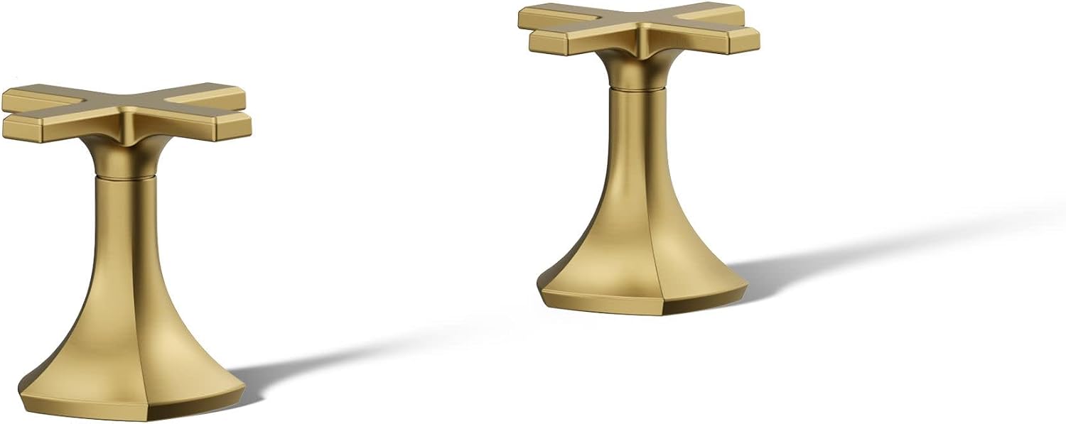 Kohler 27010-3-2MB OCCASION™ Cross bathroom sink faucet handles, Vibrant Brushed Moderne Brass