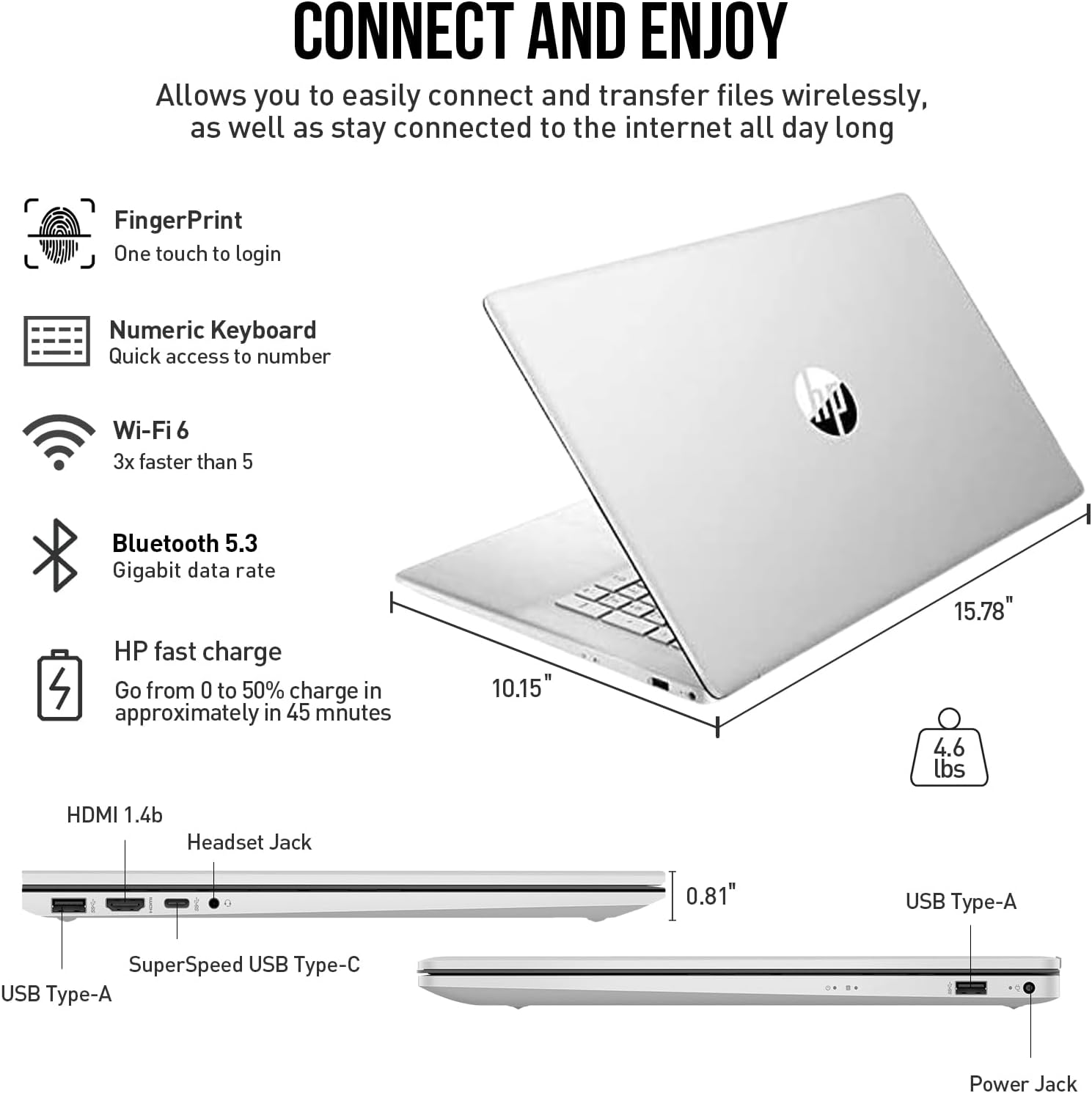 HP 17 Inch Laptop Touchscreen Computer, 17.3' HD+ Touch Screen Business Laptop PC, Intel Core i7, 32GB RAM, 1TB SSD, Windows 11 Pro, Backlit Keyboard, Number Pad, Fingerprint Reader
