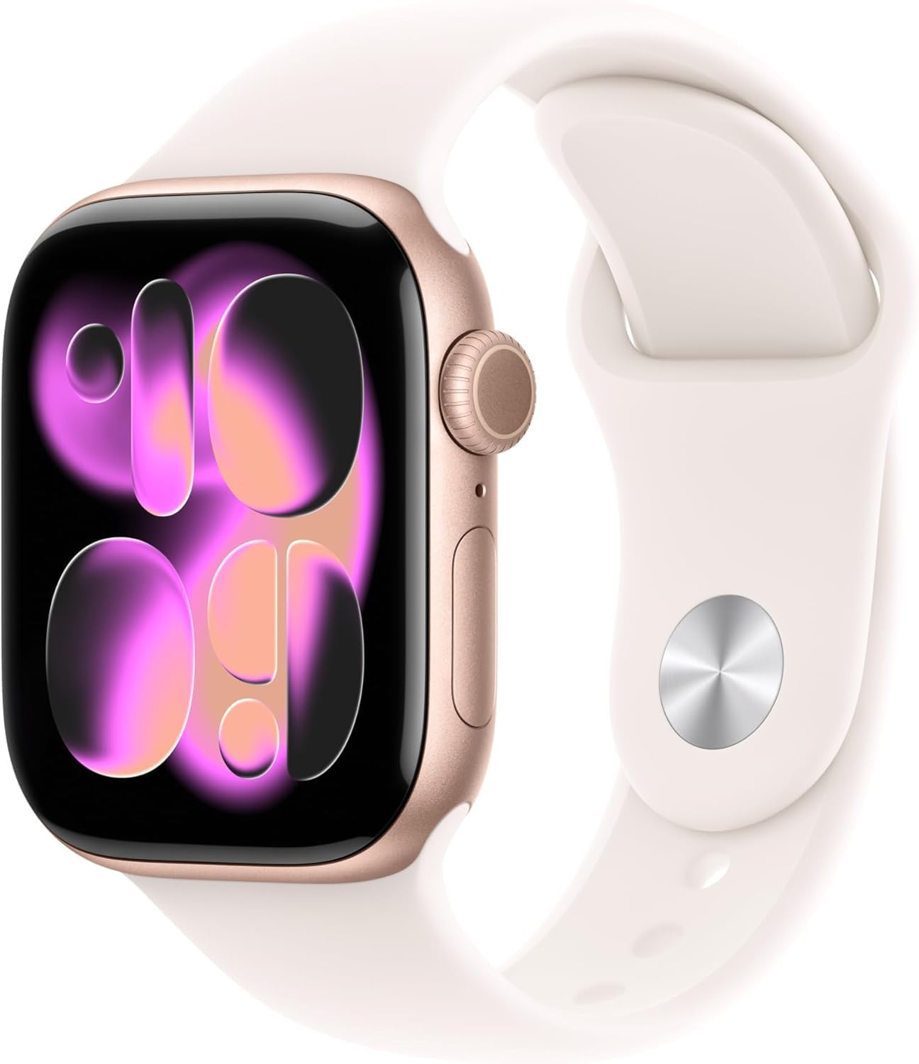 Apple Watch Series 11 [GPS + Cellular, 46mm] Rose Gold Aluminum Case with Light Blush Sport Band, S/M (Renewed)