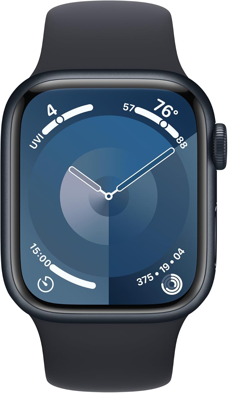 Apple Watch Series 9 [GPS 41mm] Midnight Aluminum Case with Midnight Sport Band S/M (Renewed)