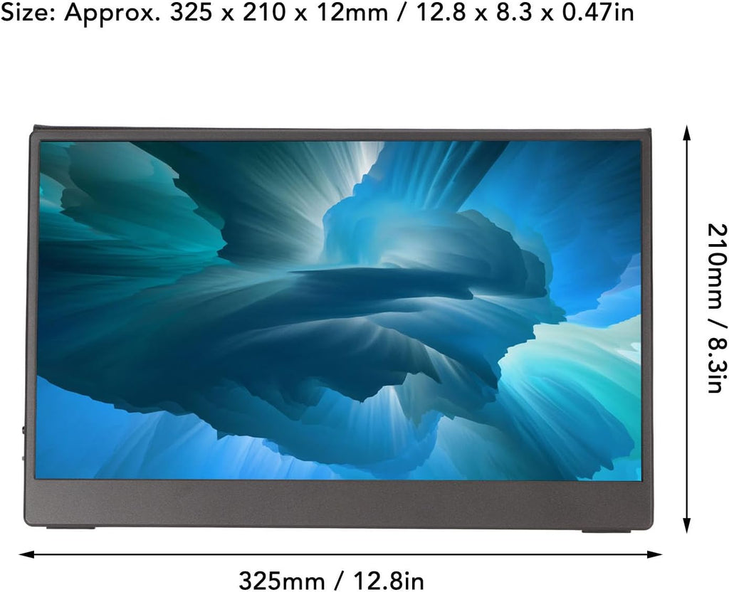 XUMIUZIY 14 Inch Portable Monitor, 1080P FHD USB C Computer Display, HDR IPS Gaming Monitor with Speaker and Smart Case, External Display for Laptop PC Phone (14 Inch)