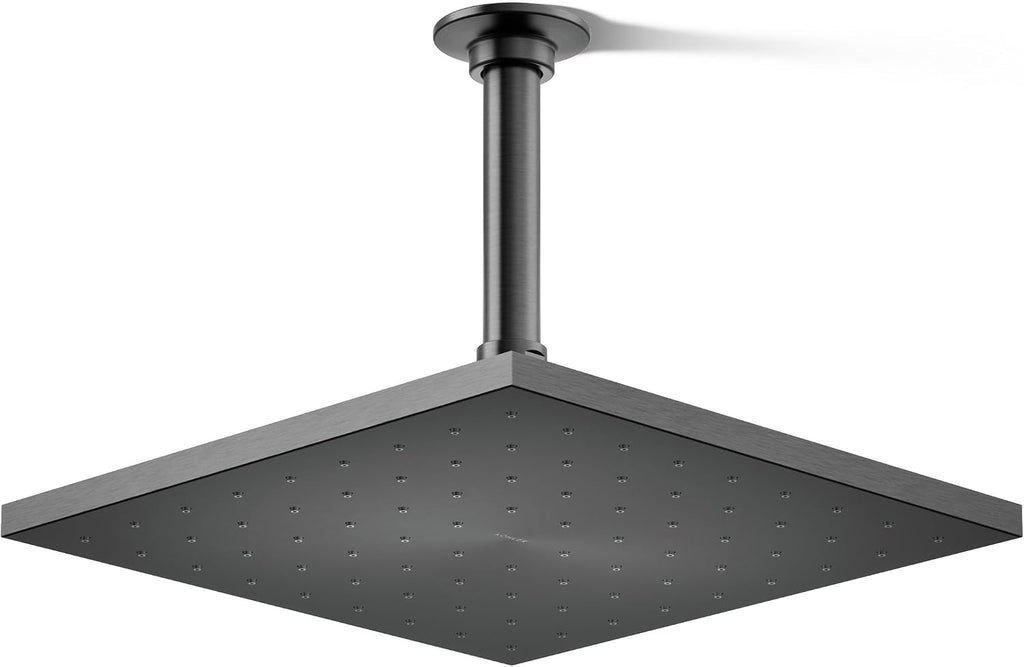 Kohler 13696-BGP Contemporary Square 10' single-function rainhead, 2.5 gpm, Vibrant Brushed Graphite