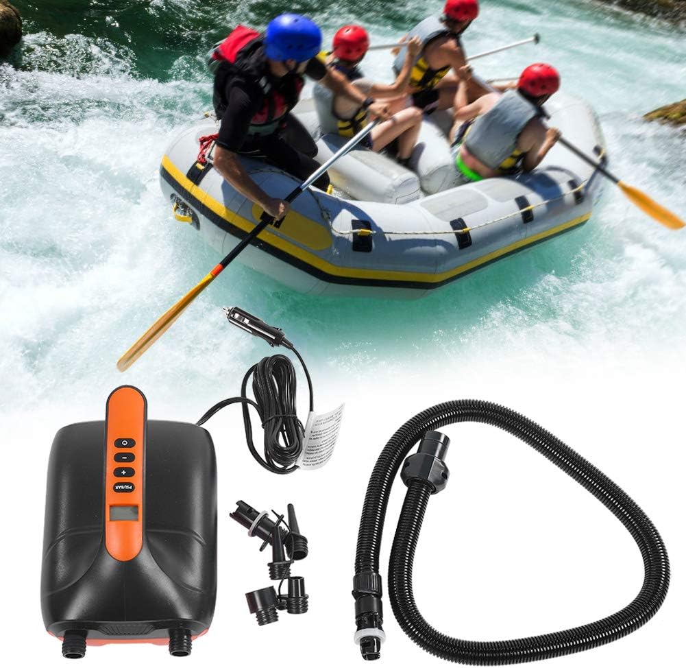Pressure Portable 12V Digital Air Pump for Paddle Board, Electric Inflatable Air Pump with LCD Di, Dual S Inflation up to 20PSI, Weight 4Lbs with