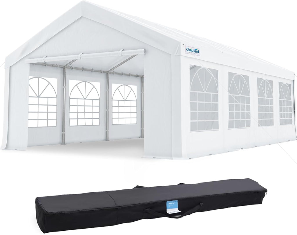 Quictent 10x30 Party Tent Heavy Duty Outdoor Canopy Tent Carport Wedding Event Shelter BBQ Wedding Tents for Parties with Storage Bags(Church)